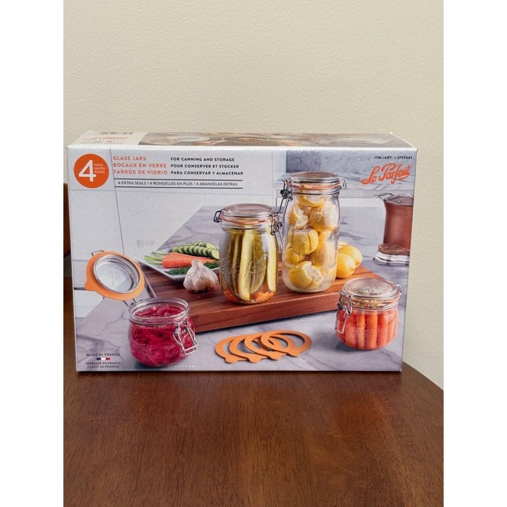 NEW Le Parfait Super Canning Storage Jars With Lid Set of 4 Made in France - Picture 6 of 6